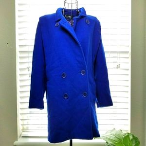 Vintage Royal Blue Fully Lined Wool Pea Coat